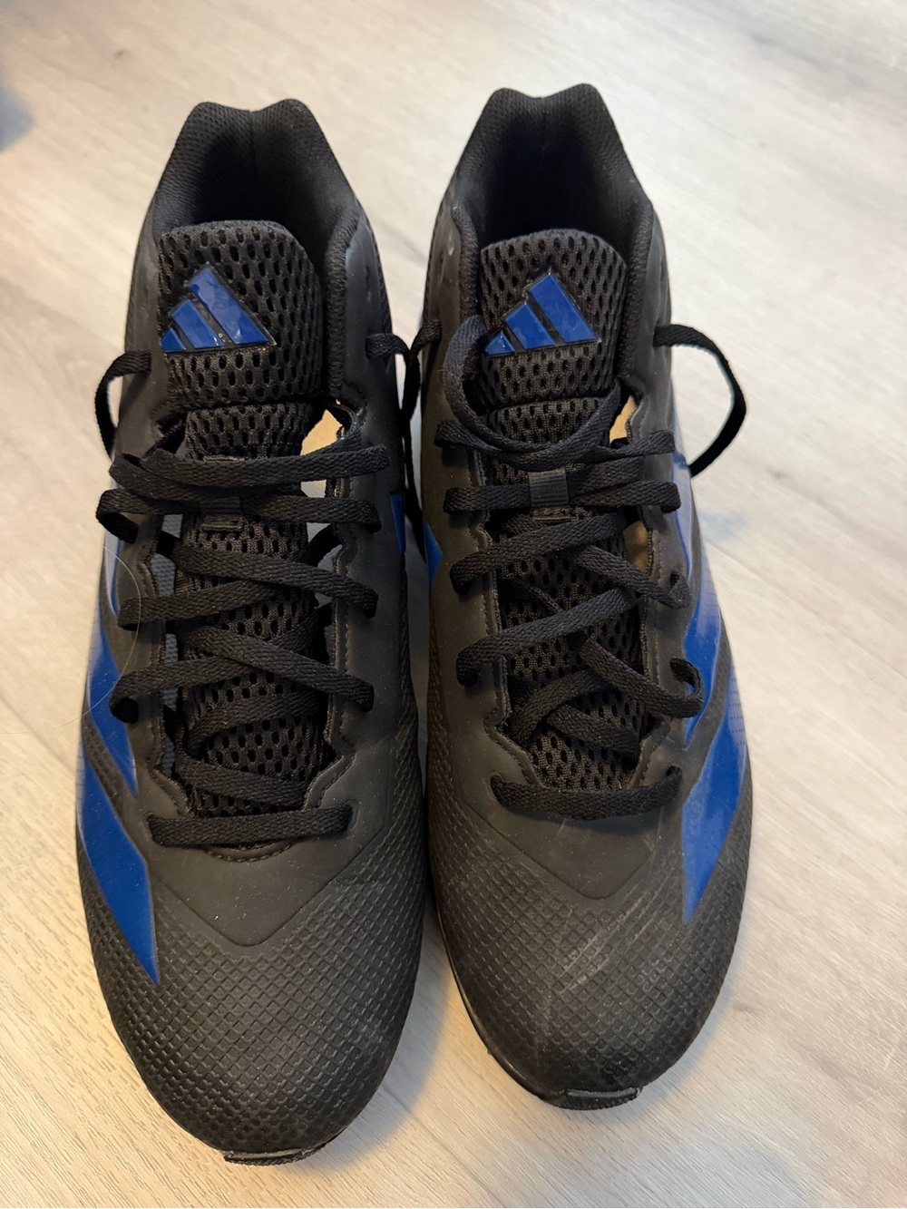 adidas Men's Black with Blue Athletic Training Shoes